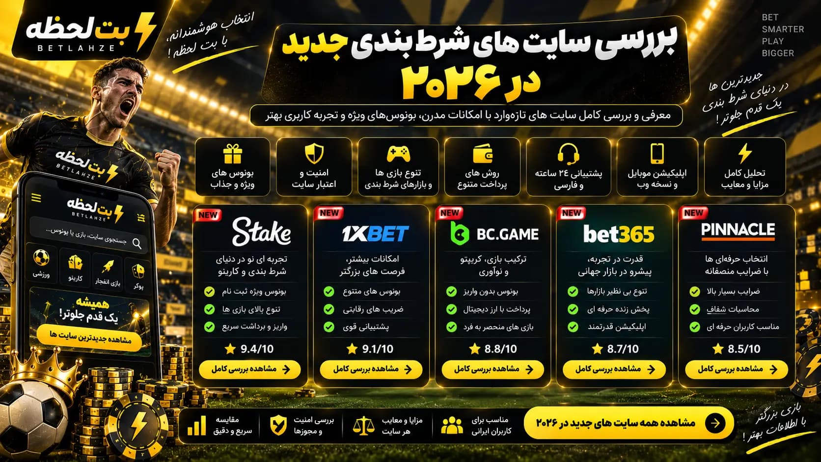 بررسی سایت های شرط بندی جدید در ۲۰۲۶