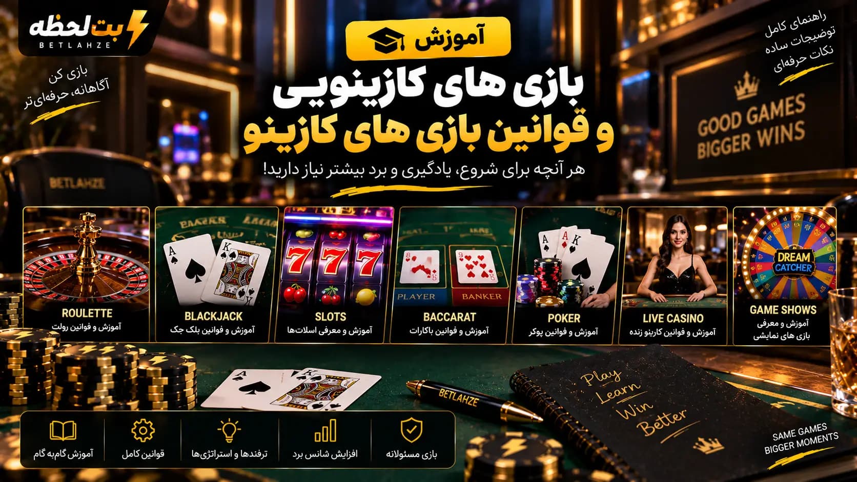 آموزش بازی های کازینویی و قوانین بازی های کازینو