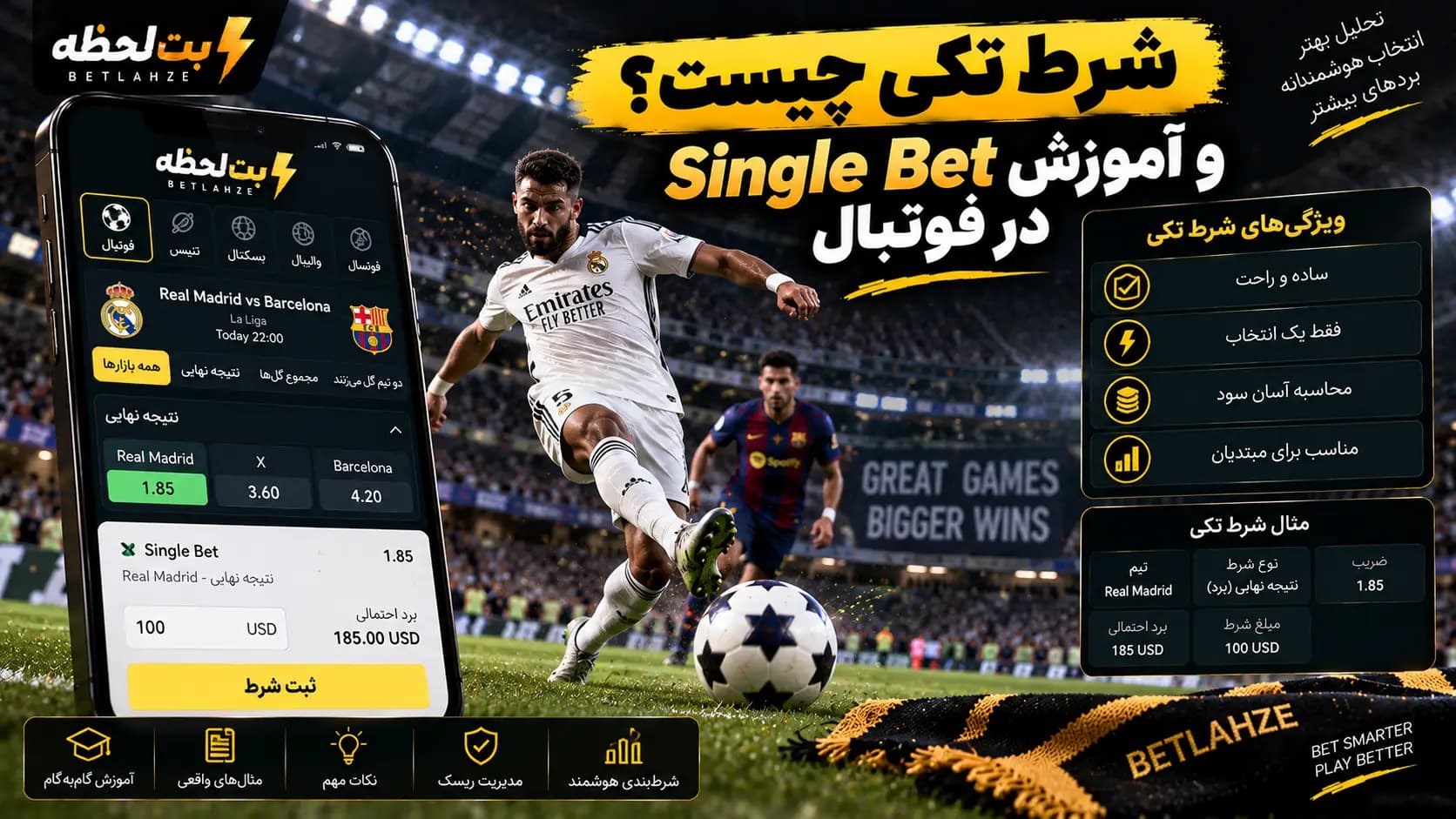 شرط تکی چیست و آموزش Single Bet در فوتبال